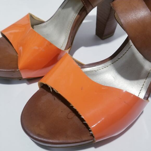 Kenneth Cole Reaction Cool Daze Colorblock Block Heels Strappy Sandals - Picture 8 of 10